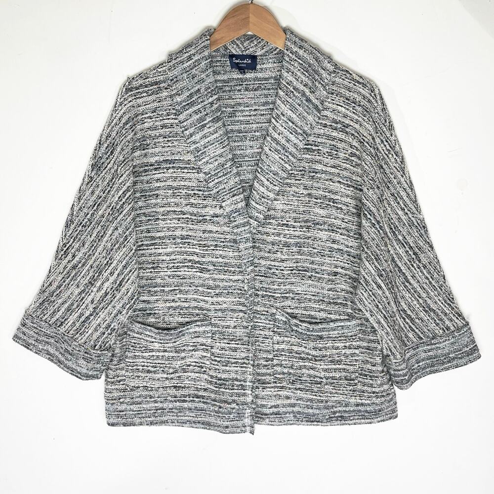 ANTHROPOLOGIE SPLENDID Women’s Textured Space Dyed Snap Knit Blazer - Picture 3 of 8